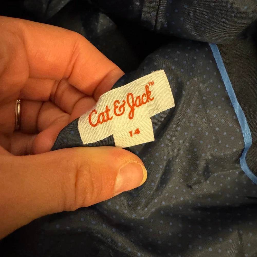 Cat & Jack Boys Navy Blue Blazer Suit‎ Jacket Size 14 Formal Wedding School